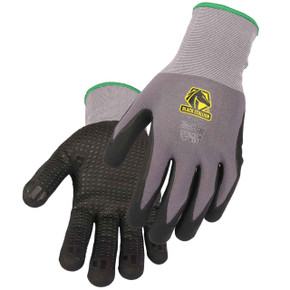 Black Stallion GC1526-GB Accuflex Nitrile Micro-Foam Dot Grip Knit Glove, Gray/Black, X-Large, 12 pack