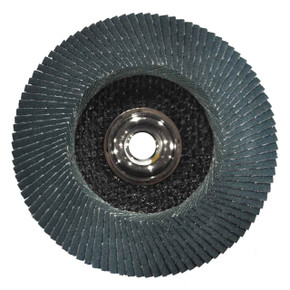 United Abrasives SAIT 76321 4-1/2x5/8-11 Ovation Attacker Type 27 Hub High Density Zirconium Flap Disc 120 Grit, 10 pack