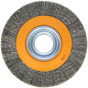 Walter 13B060 6x7/8x1-1/4 Crimped Wire Wheel Brush with Reducer Bushing Set for Bench or Pedestal Grinder STEEL