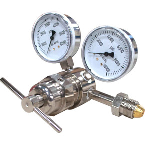 Miller Smith 827-00-09 Silverline High Pressure Analytical Brass Single Stage Regulators, 6000 PSI