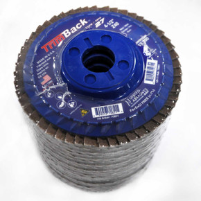 United Abrasives SAIT 70851 4-1/2x7/8 Trimback Zirconium Flap Discs, Type 27, 40 Grit, 10 pack