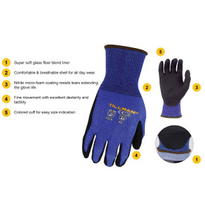 Tillman 948 Ultra Thin 18 Gauge Coated Gloves, Medium