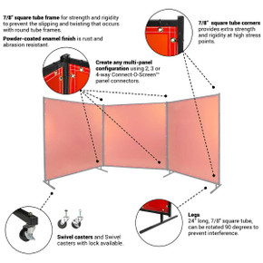 Steiner 548-8X8 Protect-O-Screen Classic with Orange Tinted Transparent Vinyl Welding Curtain with Frame