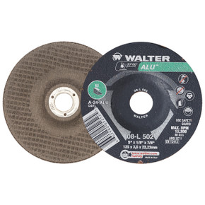 Walter 08L502 5x1/8x7/8 ALU Aluminum and Non-Ferrous Metals Grinding Wheels Type 27, 25 pack