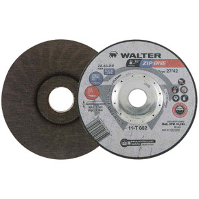 Walter 11T662 6x1/32x7/8 ZIP ONE Thin Gauge Cut-off Wheels Contaminant Free Type 27 Grit ZA60, 25 pack