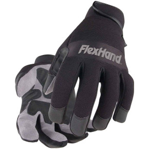 Black Stallion 19FX-BLK FlexHand Reinforced Mechanic's Gloves, Medium