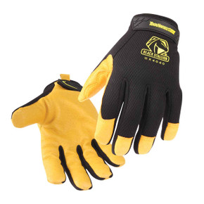 Black Stallion GX4040 Toolhandz Core Pig Grain Leather Palm Mechanic's Gloves, Medium