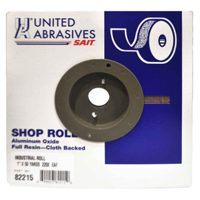 United Abrasives SAIT 82215 Blue Line 1" x 50 Yards EA-F Premium Aluminum Oxide Cloth Industrial Shop Rolls 220 Grit