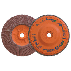 Walter 06F504 5x5/8-11 Enduro-Flex Stainless Spin-On Flap Discs with Eco-Trim Backing 40 Grit Type 27S, 10 pack