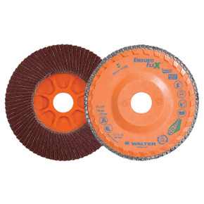Walter 15Q512 5x7/8 Enduro-Flex Stainless Flap Discs with Eco-Trim Backing 120 Grit Type 27, 10 pack Walter 15Q512 5x7/8 Enduro-Flex Stainless Flap Discs with Eco-Trim Backing 120 Grit Type 27, 10 pack