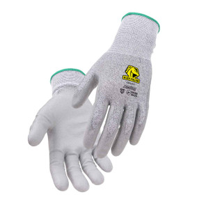 Black Stallion GR3035-GY AccuFlex A4 Cut-Resistant PU-Coated Knit Glove, Gray, Large - Pkg 12