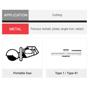 United Abrasives SAIT 23410 12X1/8X1  A24R General Purpose Portable Saw Cut-Off Wheels, 10 pack