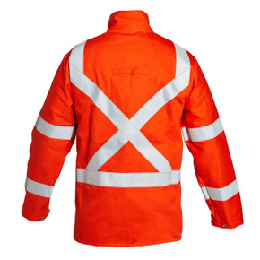 Lincoln K4692 High Visibility FR Orange Jacket with Reflective Stripes, 2X-Large