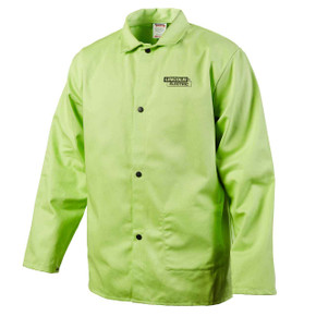 Lincoln K4689 Bright FR Cloth Welding Jacket, Safety Lime, Medium