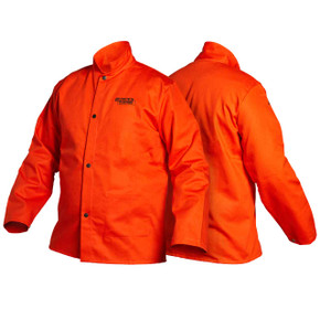 Lincoln K4688 Bright FR Cloth Welding Jacket, Safety Orange, Medium