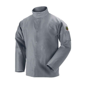 Black Stallion JF2220-GY NFPA 2112 & NFPA 70E FR Cotton Welding Jacket, Medium
