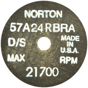Norton 66243522381 2-1/2x1/2x3/8 In. Gemini 57A AO Reinforced Portable Snagging Wheels, Type 01, 24 Grit, 20 pack