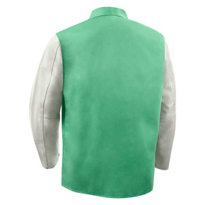 Steiner 1230-M 30" 9oz. Green/gray Weldlite Plus Hybrid FR Cotton with Leather Sleeves Jacket, Medium