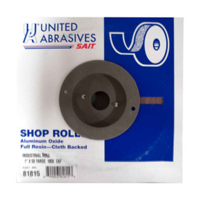 United Abrasives SAIT 81815 Blue Line 1" x 50 Yards EA-F Premium Aluminum Oxide Cloth Industrial Shop Rolls 180 Grit