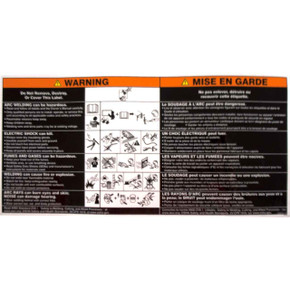 Miller 258431 Label, Warning General Precautionary (En/Fr-Sym)