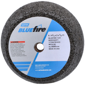 Norton 66253344371 6x2x5/8-11 In. BlueFire ZA Non-Reinforced Portable Snagging Wheels, Type 11, 14 Grit, 5 pack