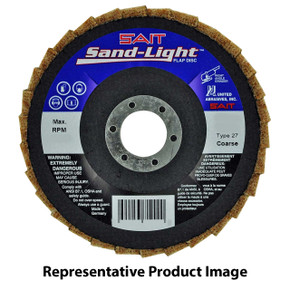 United Abrasives SAIT 71980 4-1/2x7/8 Sand-Light Flap Discs Type 27 Coarse BROWN, 5 pack