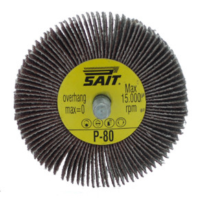 United Abrasives SAIT 71051 2-1/2x1/2 2A Threaded Spindle Premium Aluminum Oxide Flap Wheels 80 Grit, 10 pack