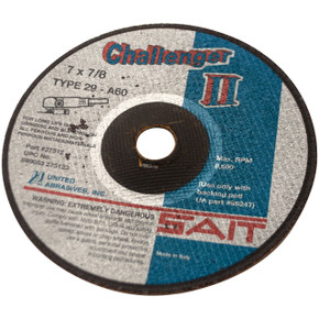 United Abrasives SAIT 27512 7x1/8x7/8 Challenger II Flexible Type 29 Grinding Blending Wheels 60 Grit, 25 pack