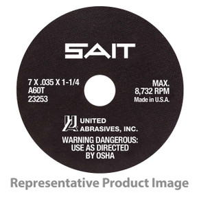 United Abrasives SAIT 23266 7x1/16x5/8 A60T Tool Room Smooth Cutting Cut-off Wheels, 50 pack