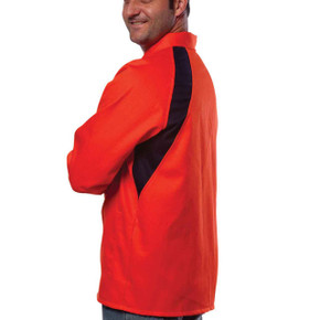 Tillman 6360 Cotton Westex FR7A Fabric Welding Jacket, 30" 9 oz, Orange, Medium