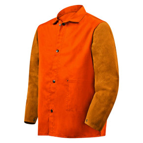 Steiner 1250-X 30" 9oz. Orange/rust Weldlite Plus Hybrid FR Cotton with Leather Sleeves Jacket, X-Large