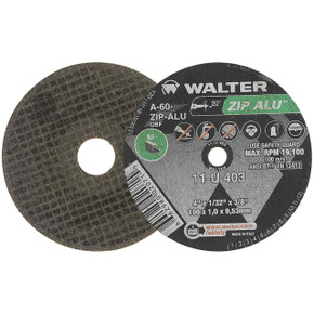 Walter 11U403 4x1/32x3/8 ZIP ALU Die Grinder Cut-Off Wheels for Aluminum Type 1 Grit A60, 25 pack