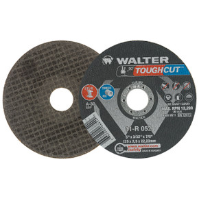 Walter 11R052 5x3/32x7/8 TOUGHCUT Cut-Off Wheels Type 1 Grit A30, 25 pack