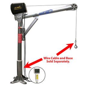 OZ Steel Davit Crane 1000 with 115V AC Electric Winch, Load Capacity 1000 lbs, OZ1000DAV-ACW