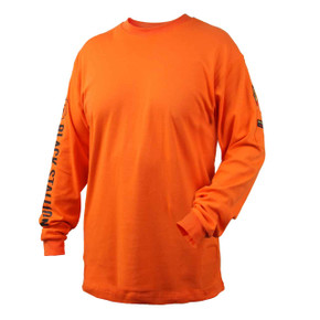 Black Stallion TF2510-OR NFPA 2112 & NFPA70E FR Cotton Knit Long-Sleeve T-Shirt, Safety Orange, 3X-Large