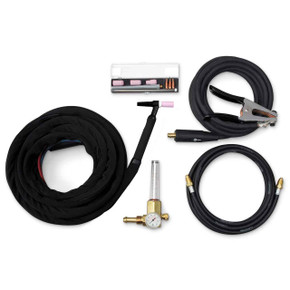 Miller Weldcraft W-375 Super Cool TIG Torch Kit with Accessories, 25', Braided Rubber, 301268