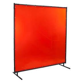 Steiner 548-6X8 Protect-O-Screen HD with Orange Tinted Transparent Vinyl Welding Curtain with Frame