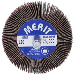 Norton 8834137372 2x1x1/4 In. Merit High Performance AO Steel Shank Mini Flap Wheel, Medium, P120 Grit, 10 pack