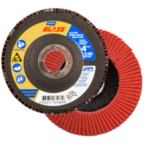 Norton 66261183488 4-1/2x7/8” Blaze R980P Ceramic Alumina Type 29 Flap Discs, 60 Grit, Coarse, 10 pack