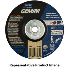 Norton 66252833965 6x1/8x5/8 - 11 In. Gemini Combo Pipeline AO Grinding and Cutting Wheels, Type 27, 24 Grit, 10 pack