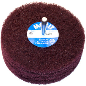 Norton 8834131564 4x1/2x1/4 In. Merit Deburring & Finishing Non-Woven Spindle-Mounted Wheel, Medium Grit, 4 Ply, 10 pack