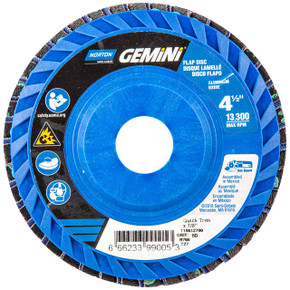 Norton 66623399005 4-1/2x7/8” Gemini R766 Aluminum Oxide Zirconia Alumina Type 27 Quick Trim Flap Discs, 60 Grit, 10 pack