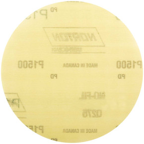Norton 66261101615 6 In. Q275 No-Fil Aluminum Oxide Fine Grit Film Hook & Loop Discs, P1500 Grit, 50 pack