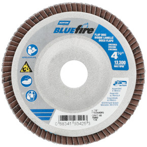 Norton 8834193425 4-1/2x7/8 in. BlueFire ZA Flap Discs, Type 29, P80 Grit, 10 pack