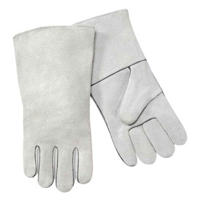 Steiner 02208 Economy Split Cowhide Stick Welding Gloves, Cotton Lined, Polyester Sewn, 14", Large