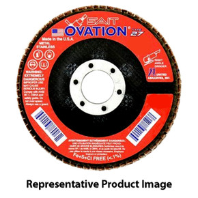 United Abrasives SAIT 78028 5x7/8 Ovation Type 27 No Hub High Density Zirconium Flap Discs 60 Grit, 10 pack