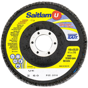 United Abrasives SAIT 73402 4x5/8 Saitlam U Winner Plus Type 29 General Purpose Zirconium Flap Discs 60 Grit, 10 pack