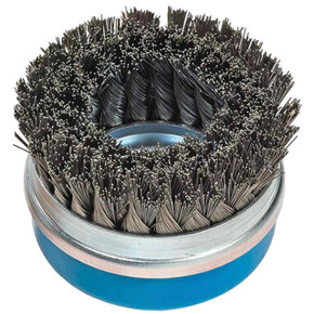 Walter 13G584 5" 5/8-11 Wire Cup Brush Double Row with Ring and Knot Twisted Wire .02 for Aluminum and Stainless Steel