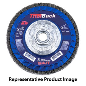 United Abrasives SAIT 70913 4-1/2x5/8-11 Trimback Type 29 Super Lock Hub Zirconium Flap Disc 80 Grit, 10 pack