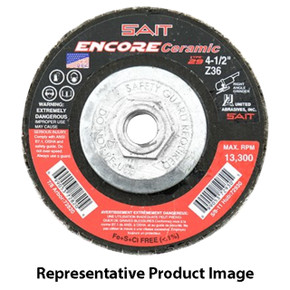 United Abrasives SAIT 72931 4-1/2x5/8-11 Encore Ceramic Type 29 With Hub High Performance Flap Discs 40 Grit, 10 pack